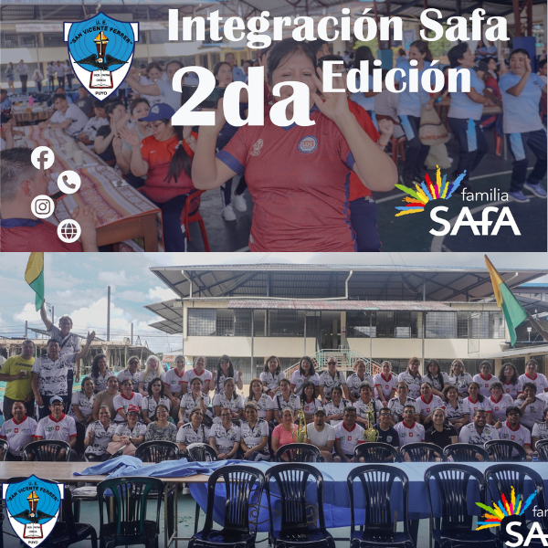 Los educadores de las 3 Unidades Educativas de la Familia Sa-Fa de Ecuador vivieron un jornada inolvidable el 21 de marzo de 2025 en Puyo(Ecuador). La U.E. San Vicente Ferrer fue el escenario de la segunda jornada de “integración Sa-Fa”, un evento que fortaleció los lazos entre los colegios Sagrada Familia de Ambato, Verbo Divino de Guaranda  y San Vicente Ferrer.